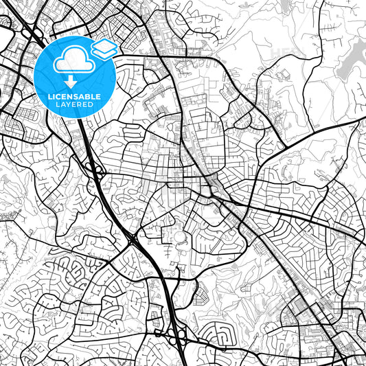 Layered PDF map of Rockville, Maryland, United States