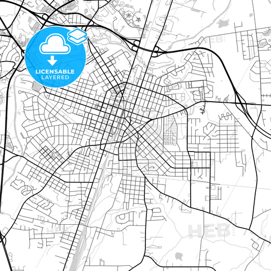 Layered PDF map of Rocky Mount, North Carolina, United States