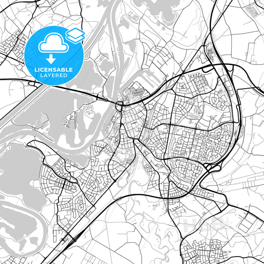 Layered PDF map of Roermond, Limburg, Netherlands