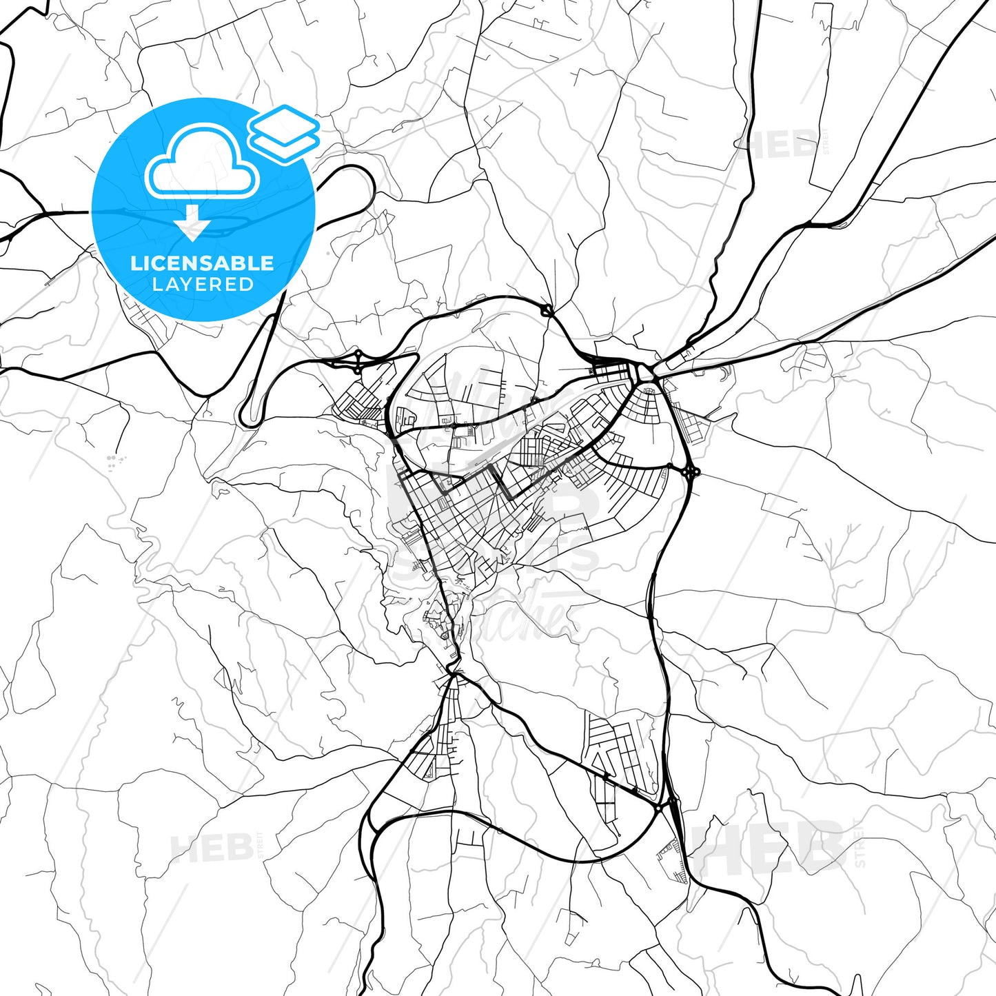 Layered PDF map of Ronda, Málaga, Spain