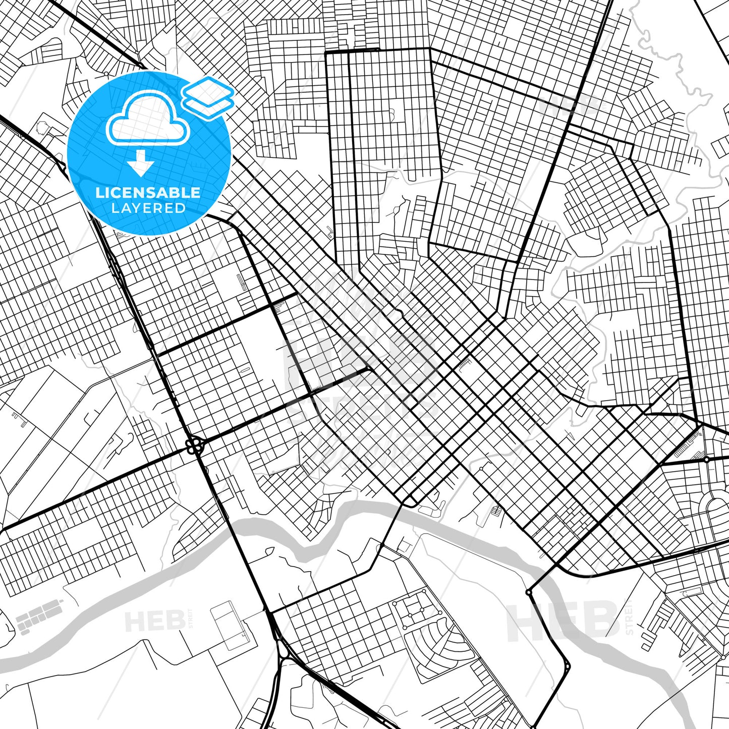 Layered PDF map of Rondonopolis, Brazil