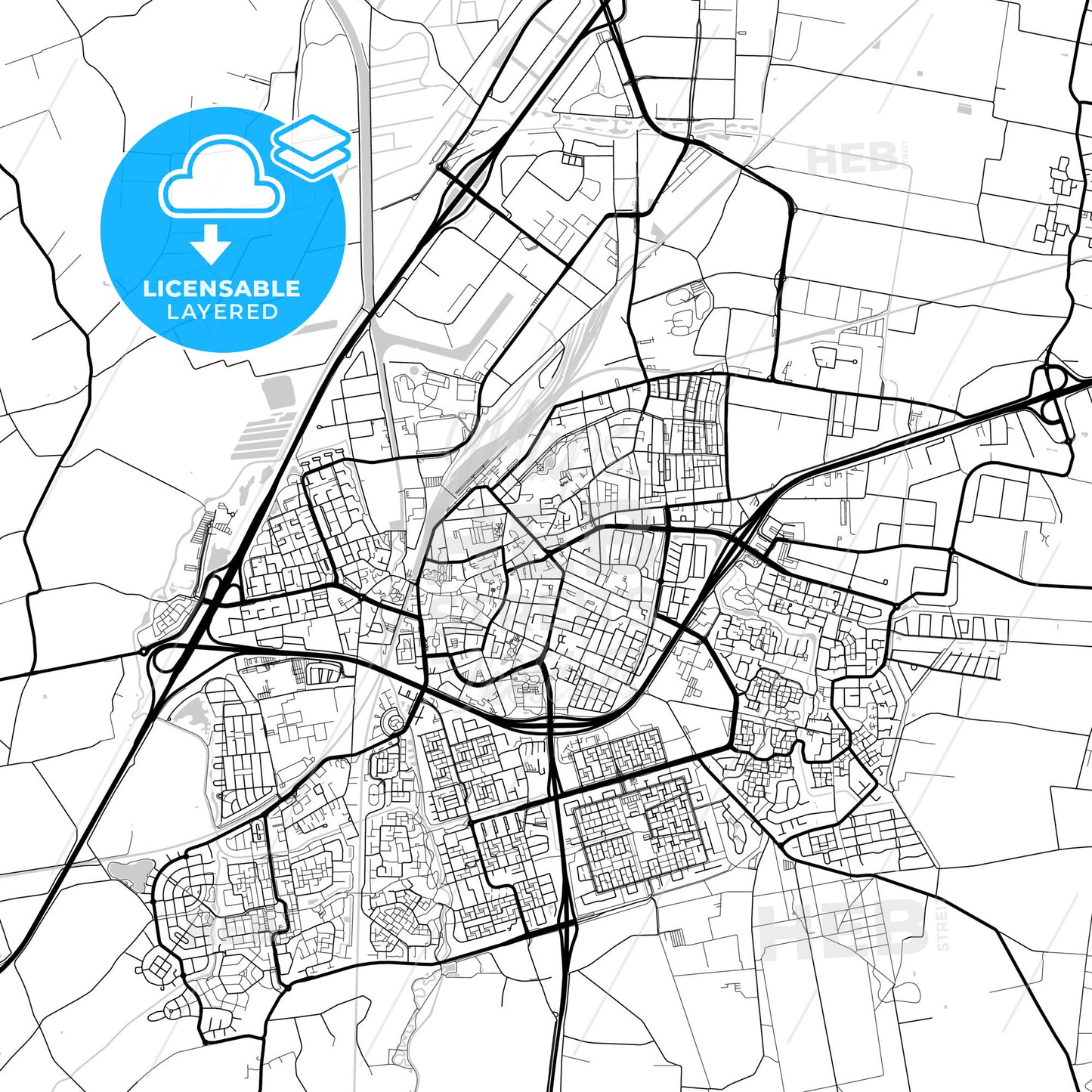 Layered PDF map of Roosendaal, North Brabant, Netherlands