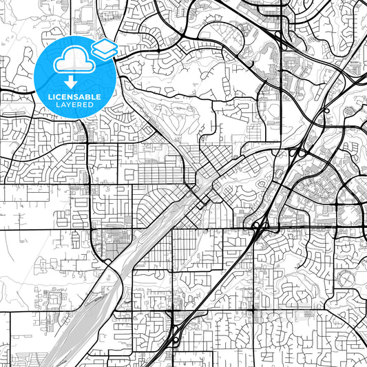 Layered PDF map of Roseville, California, United States