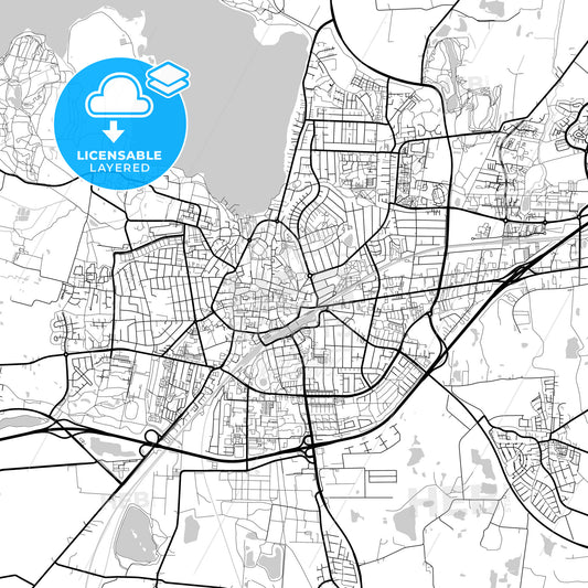 Layered PDF map of Roskilde Municipality, Denmark
