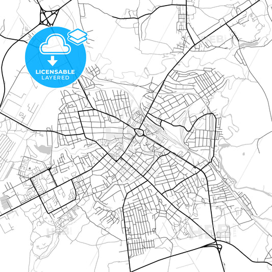 Layered PDF map of Roslavl, Smolensk Oblast, Russia