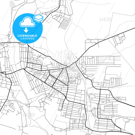 Layered PDF map of Rossosh, Voronezh Oblast, Russia