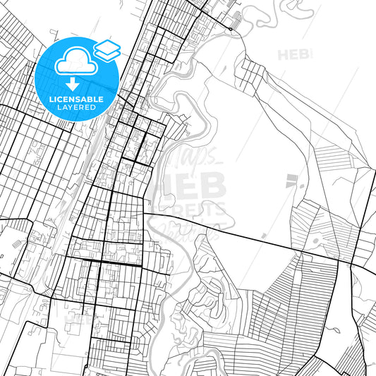 Layered PDF map of Rubtsovsk, Altai Krai, Russia