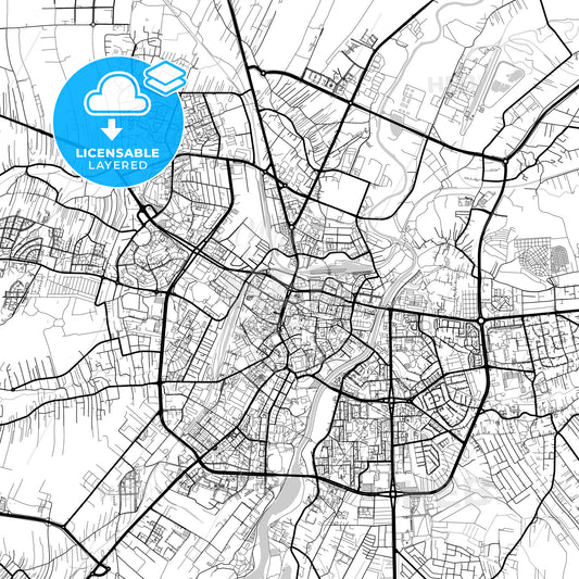 Layered PDF map of Rzeszów, Podkarpackie, Poland