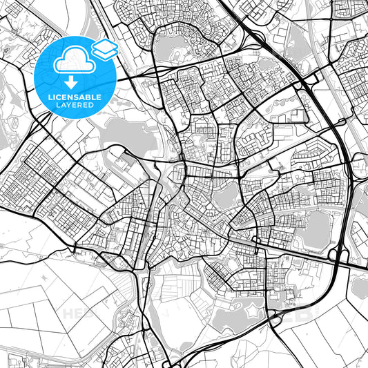 Layered PDF map of s-Hertogenbosch, North Brabant, Netherlands