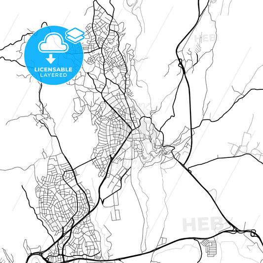 Layered PDF map of Safranbolu, Karabük, Turkey