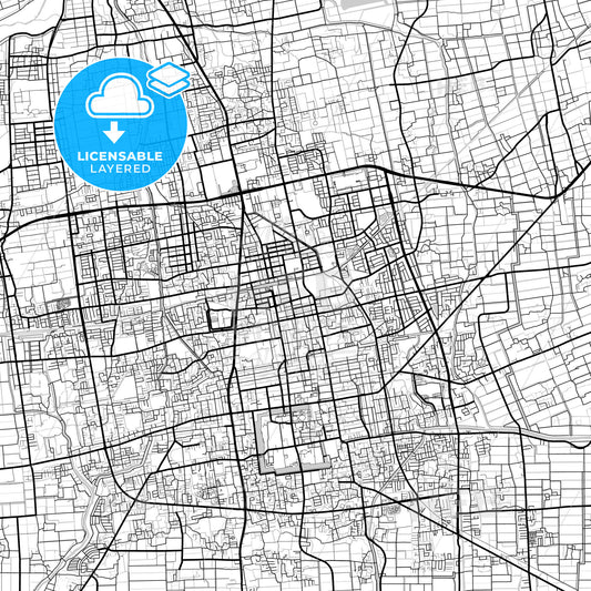 Layered PDF map of Saga, Saga, Japan