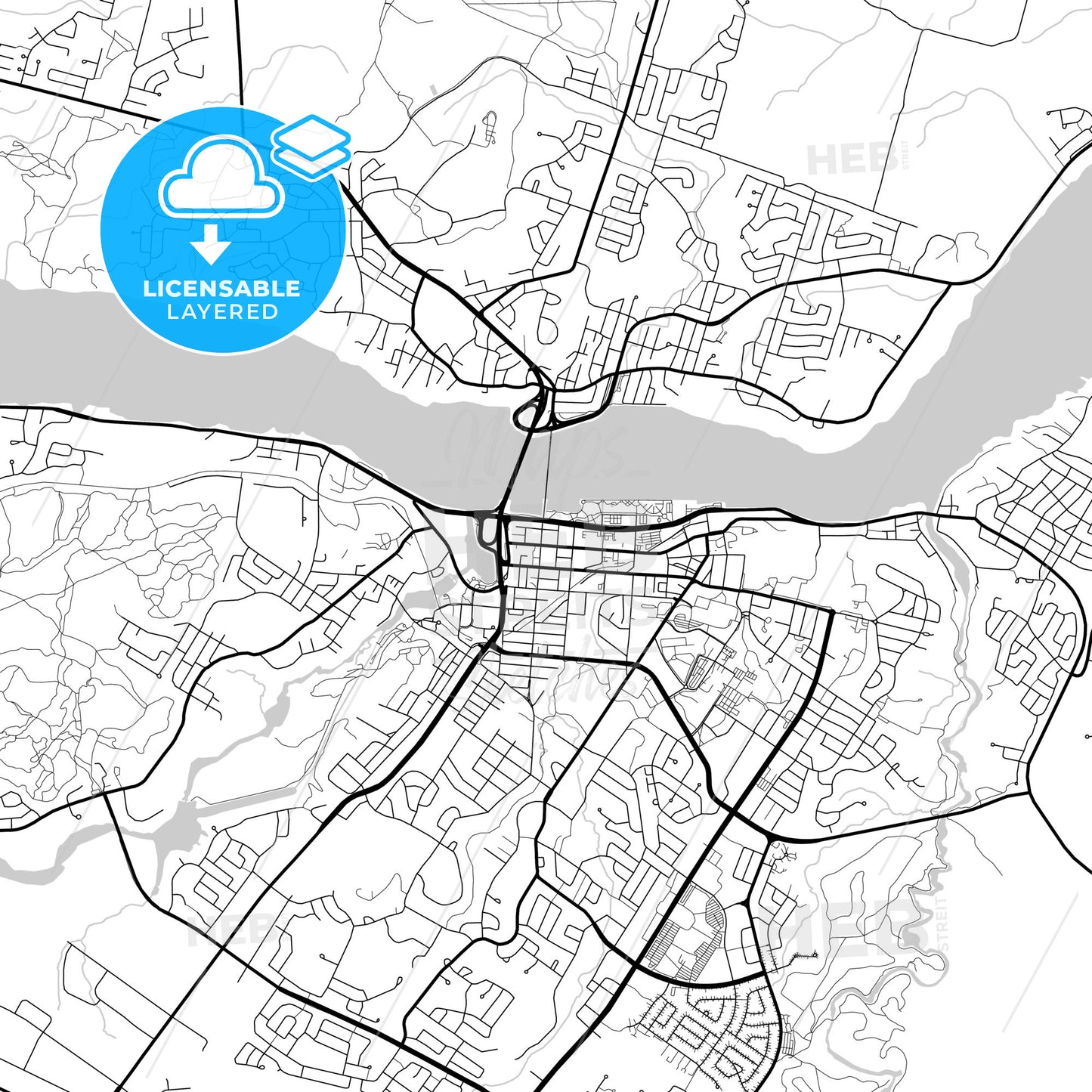 Layered PDF map of Saguenay, Quebec, Canada