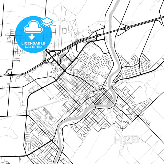 Layered PDF map of Saint-Hyacinthe, Quebec, Canada