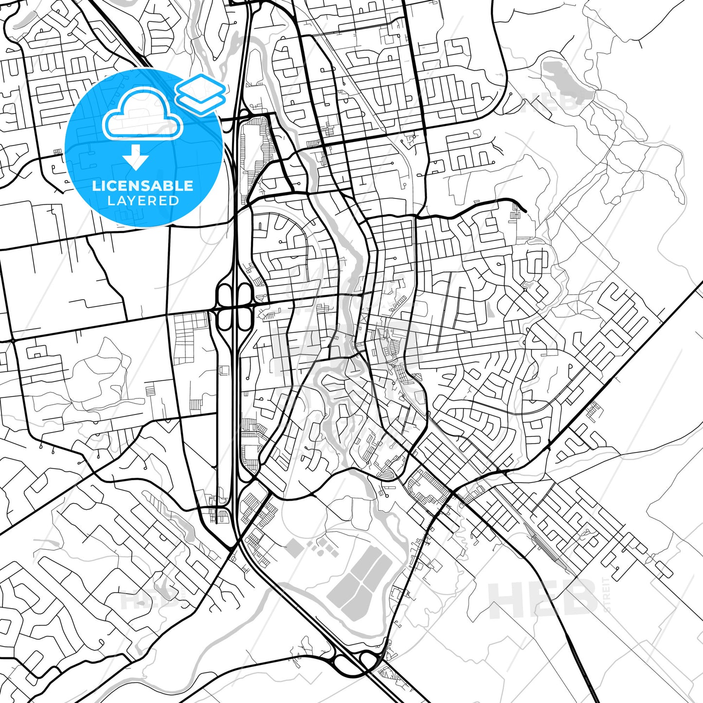 Layered PDF map of Saint-Jérôme, Quebec, Canada