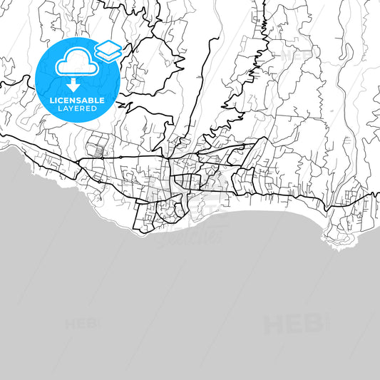 Layered PDF map of Saint-Joseph, Réunion, France
