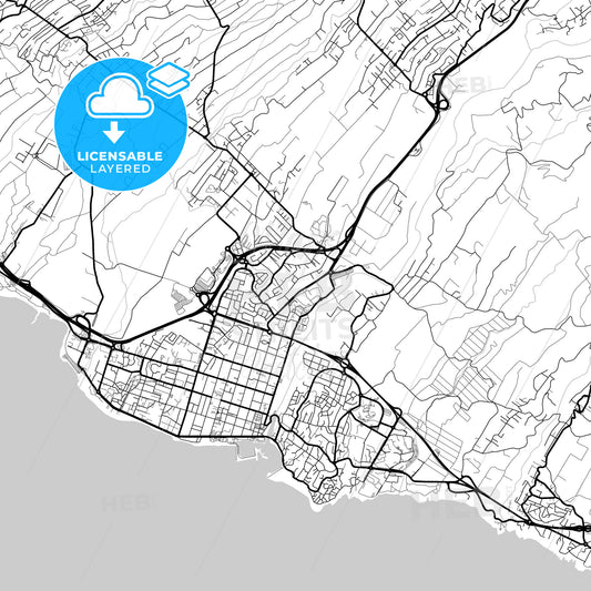Layered PDF map of Saint-Pierre, Réunion, France