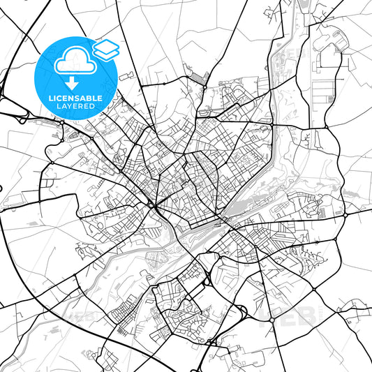Layered PDF map of Saint-Quentin, Aisne, France