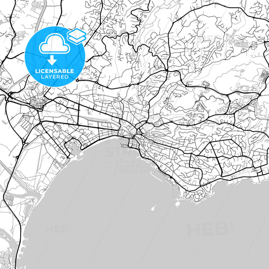 Layered PDF map of Saint-Raphaël, Var, France