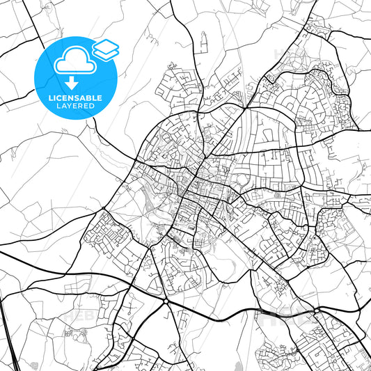 Layered PDF map of Saint Albans, East of England, England