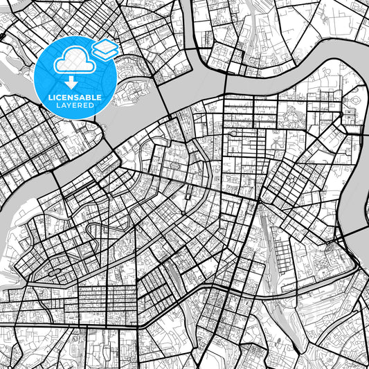 Layered PDF map of Saint Petersburg, Saint Petersburg , Russia