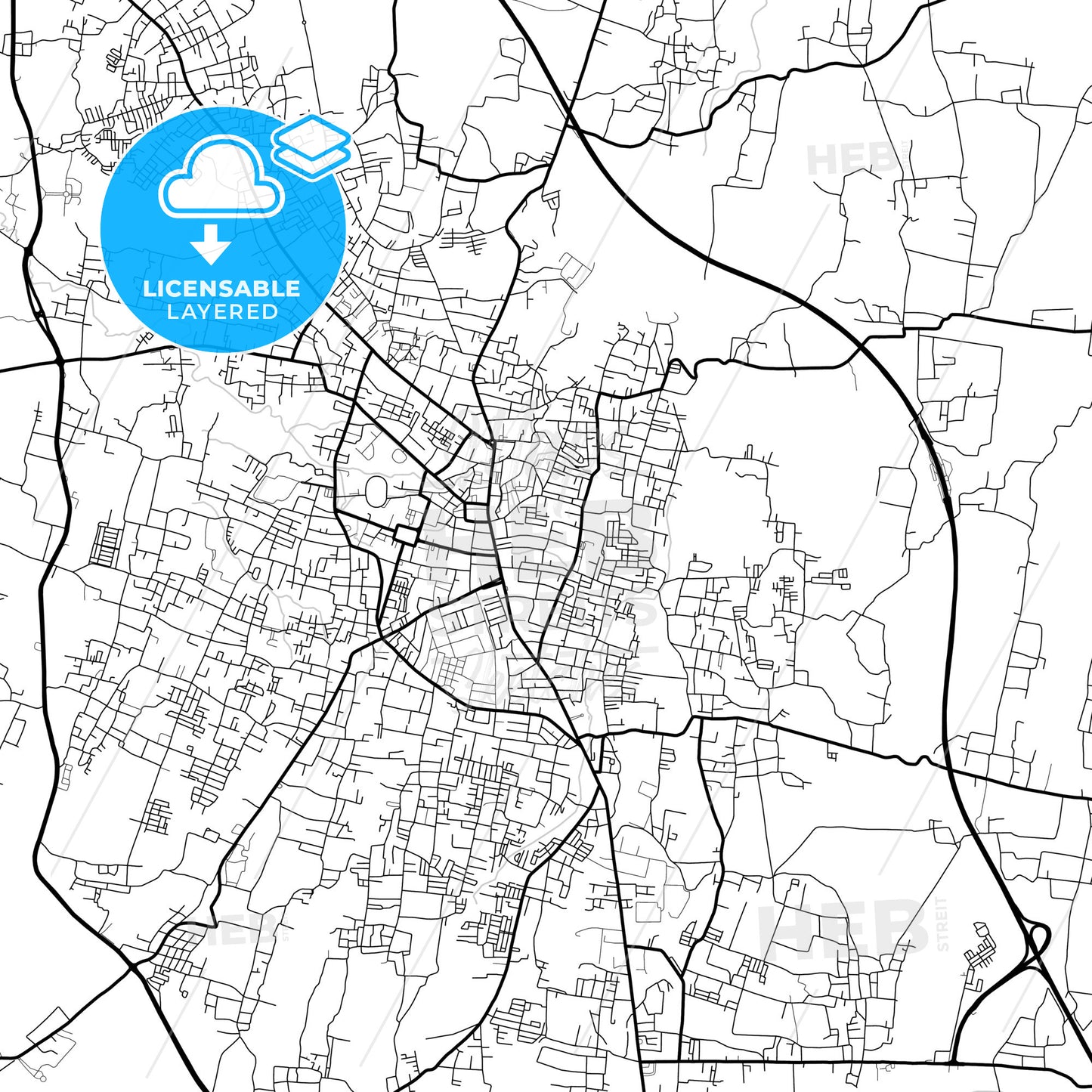 Layered PDF map of Salatiga, Central Java, Indonesia