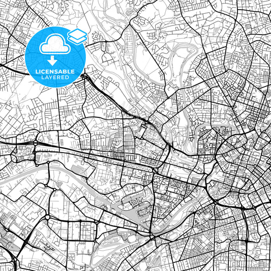 Layered PDF map of Salford, North West England, England