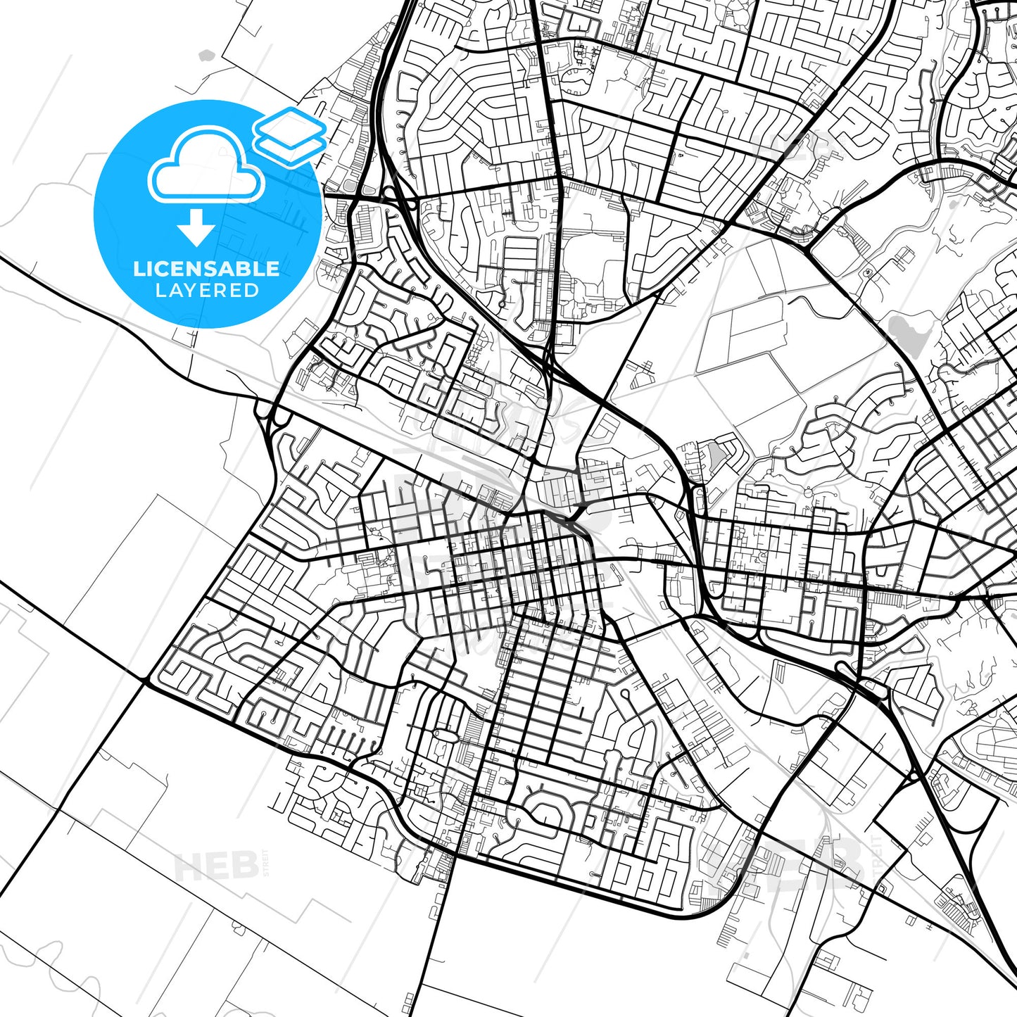 Layered PDF map of Salinas, California, United States