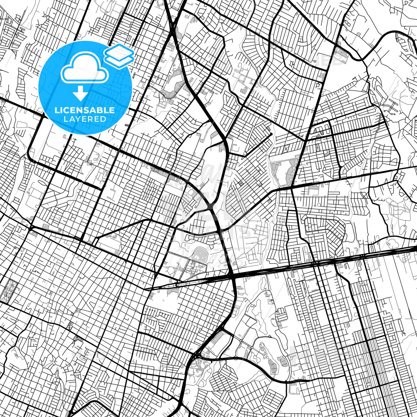 Layered PDF map of Saltillo, Coahuila, Mexico