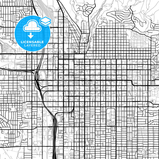 Layered PDF map of Salt Lake City, Utah, United States