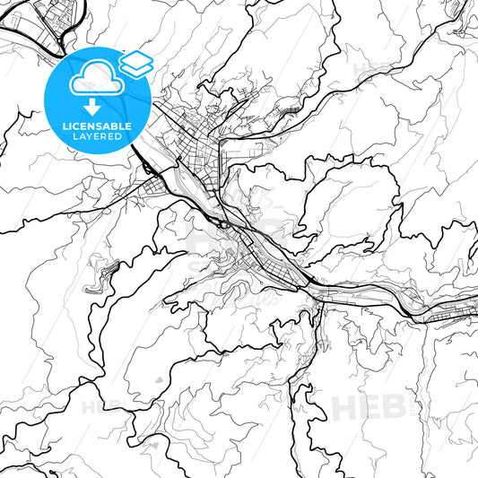 Layered PDF map of Sama, Asturias, Spain