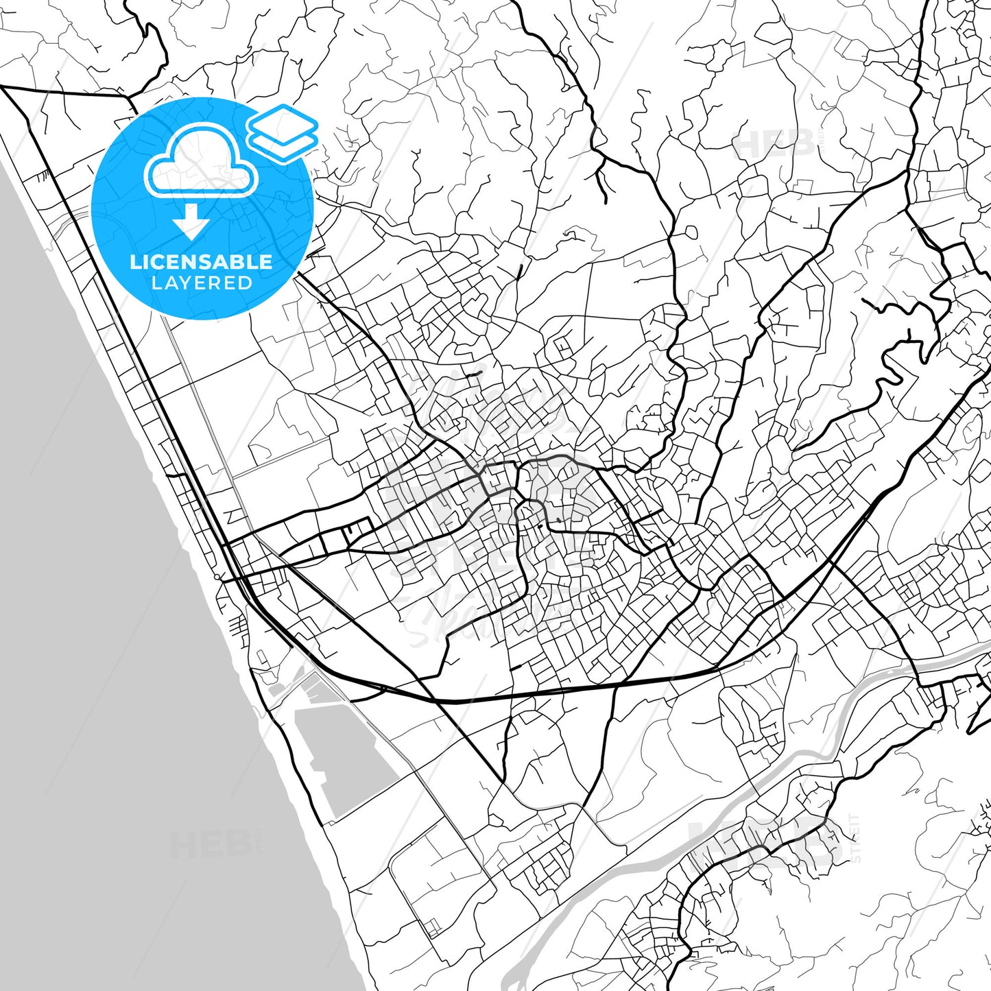 Layered PDF map of Samandağ, Hatay, Turkey