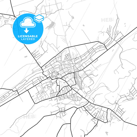 Layered PDF map of Sambir, Lviv Oblast, Ukraine