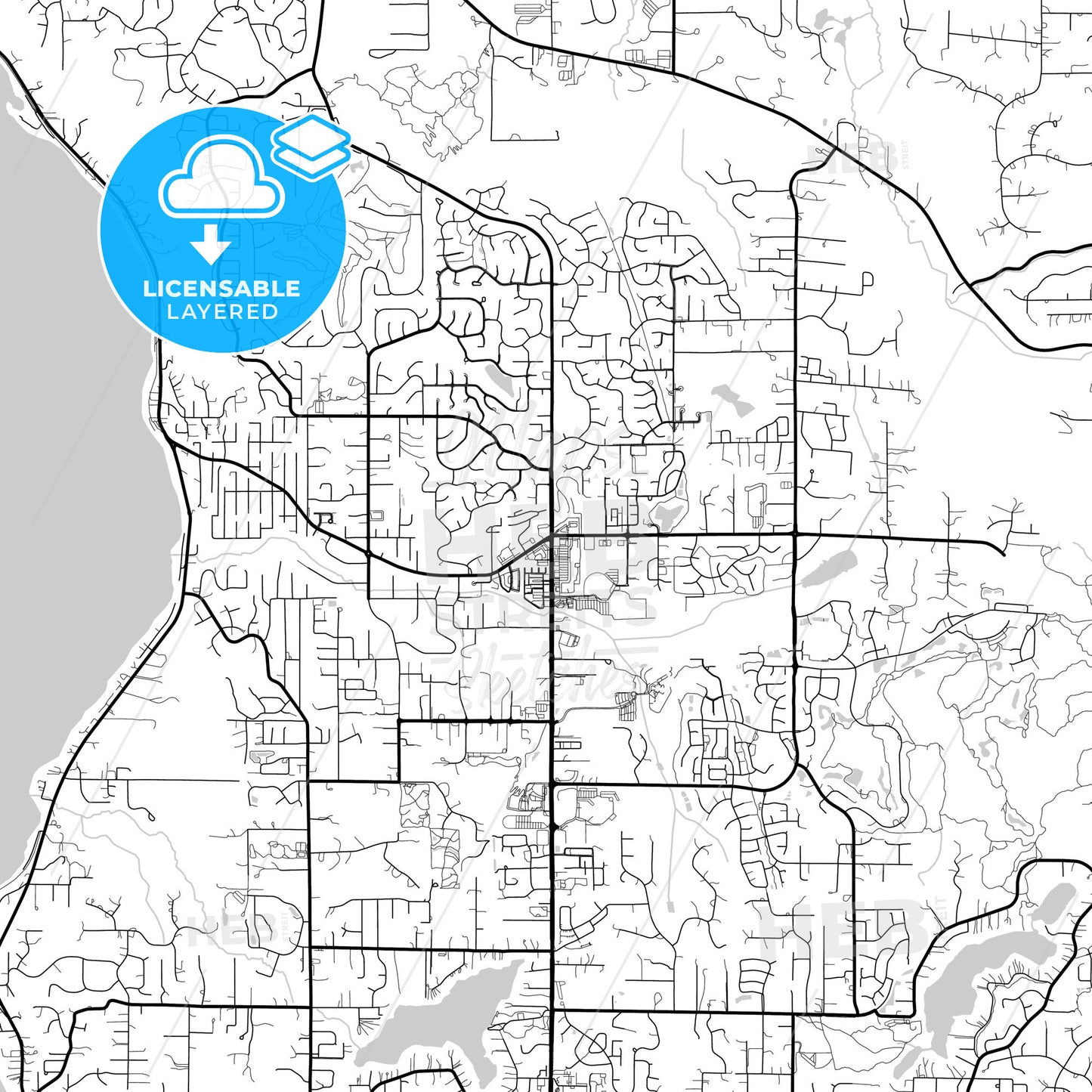 Layered PDF map of Sammamish, Washington, United States