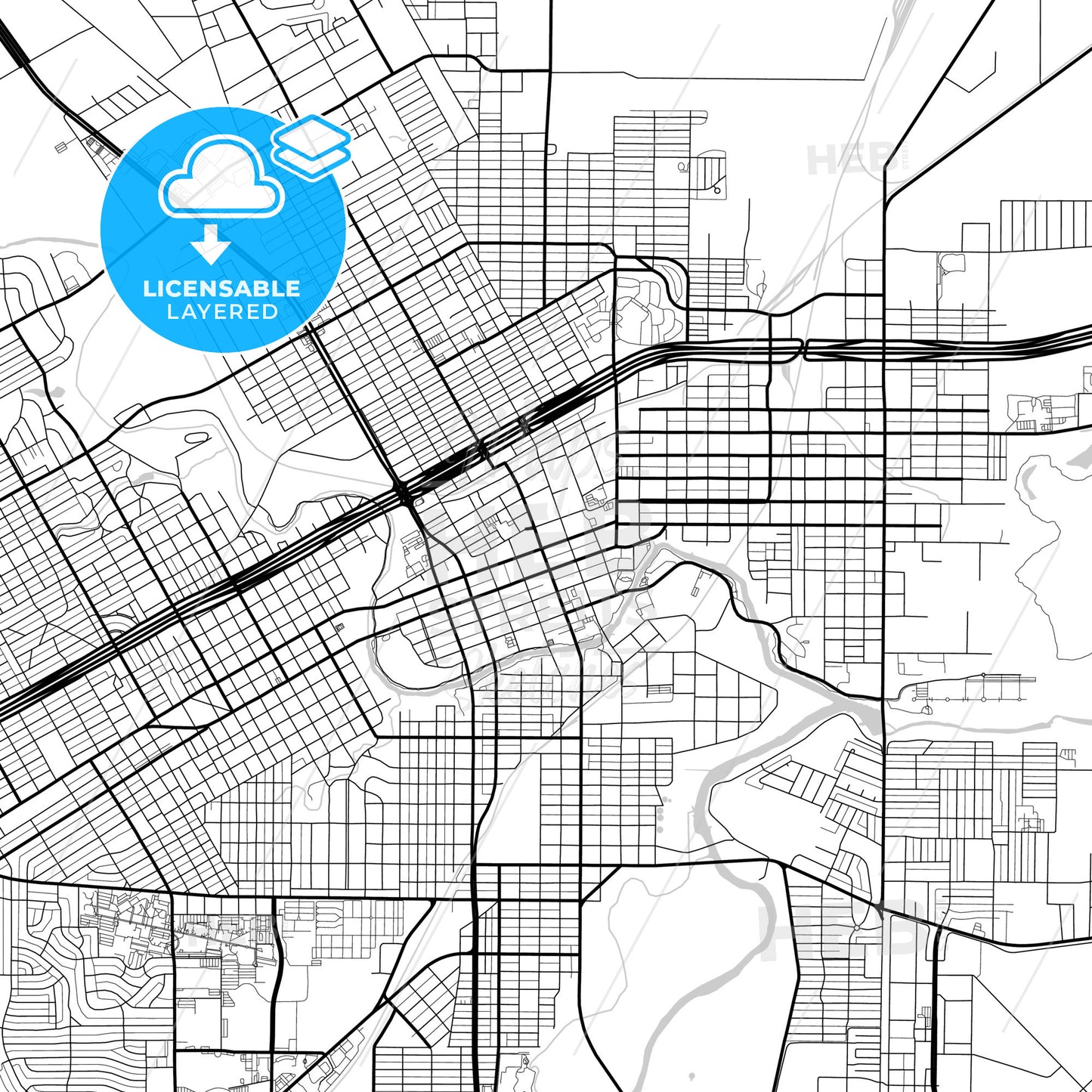 Layered PDF map of San Angelo, Texas, United States