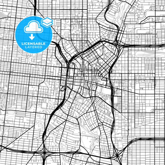 Layered PDF map of San Antonio, Texas, United States