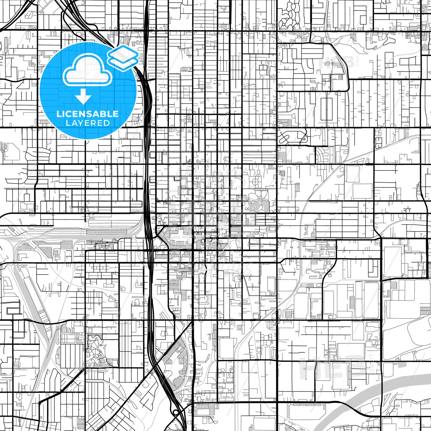 Layered PDF map of San Bernardino, California, United States