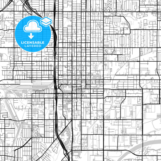 Layered PDF map of San Bernardino, California, United States