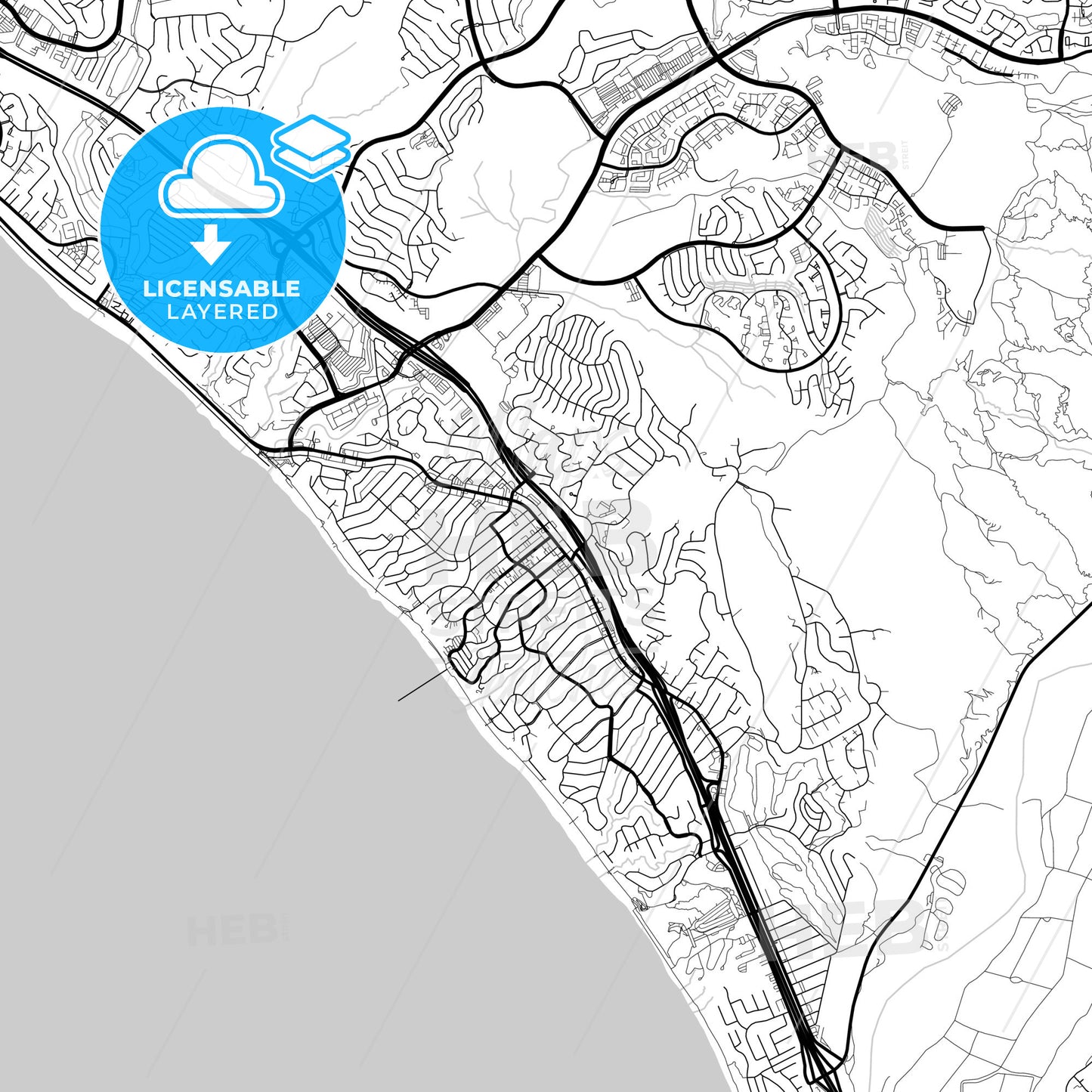 Layered PDF map of San Clemente, California, United States