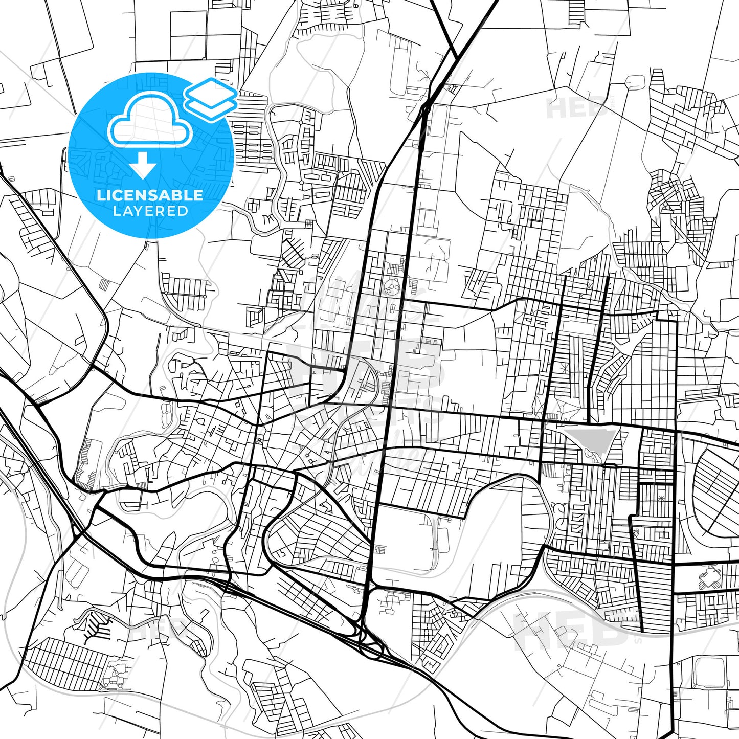 Layered PDF map of San Juan del Río, Querétaro, Mexico