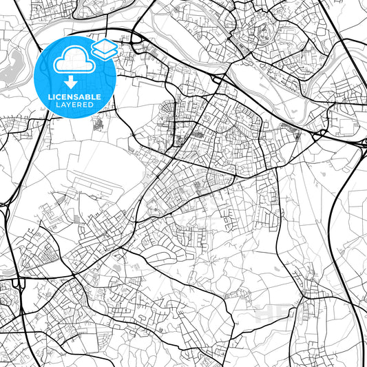 Layered PDF map of Sankt Augustin, North Rhine-Westphalia, Germany