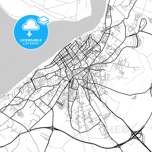 Layered PDF map of Sanlúcar de Barrameda, Cádiz, Spain