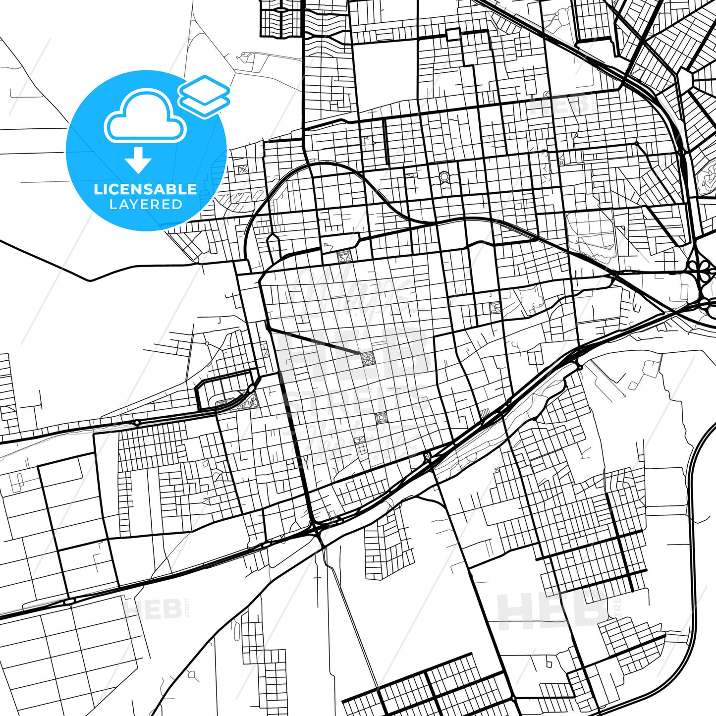 Layered PDF map of San Luis, Argentina