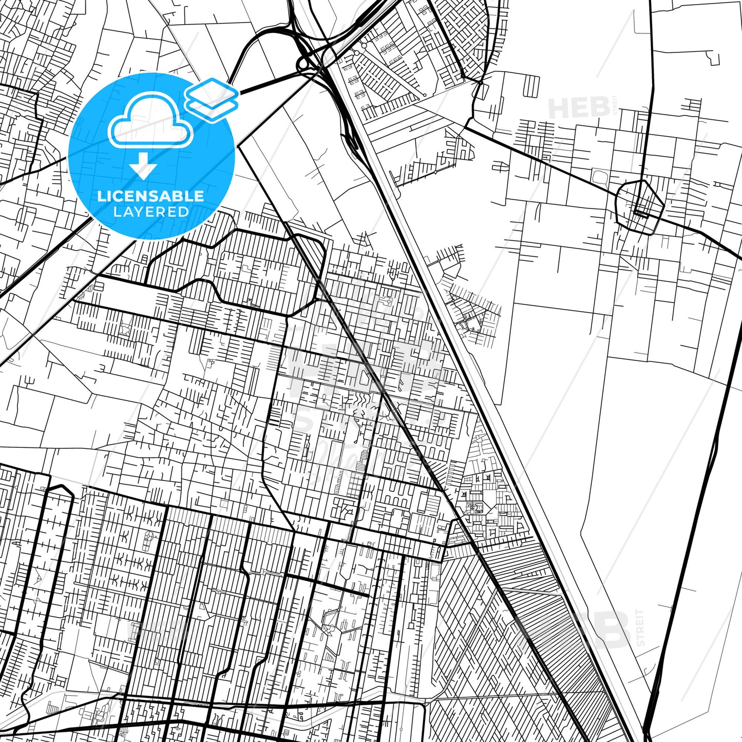 Layered PDF map of San Pablo de las Salinas, México, Mexico