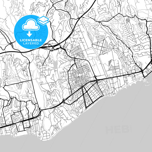 Layered PDF map of San Pedro de Alcántara, Málaga, Spain