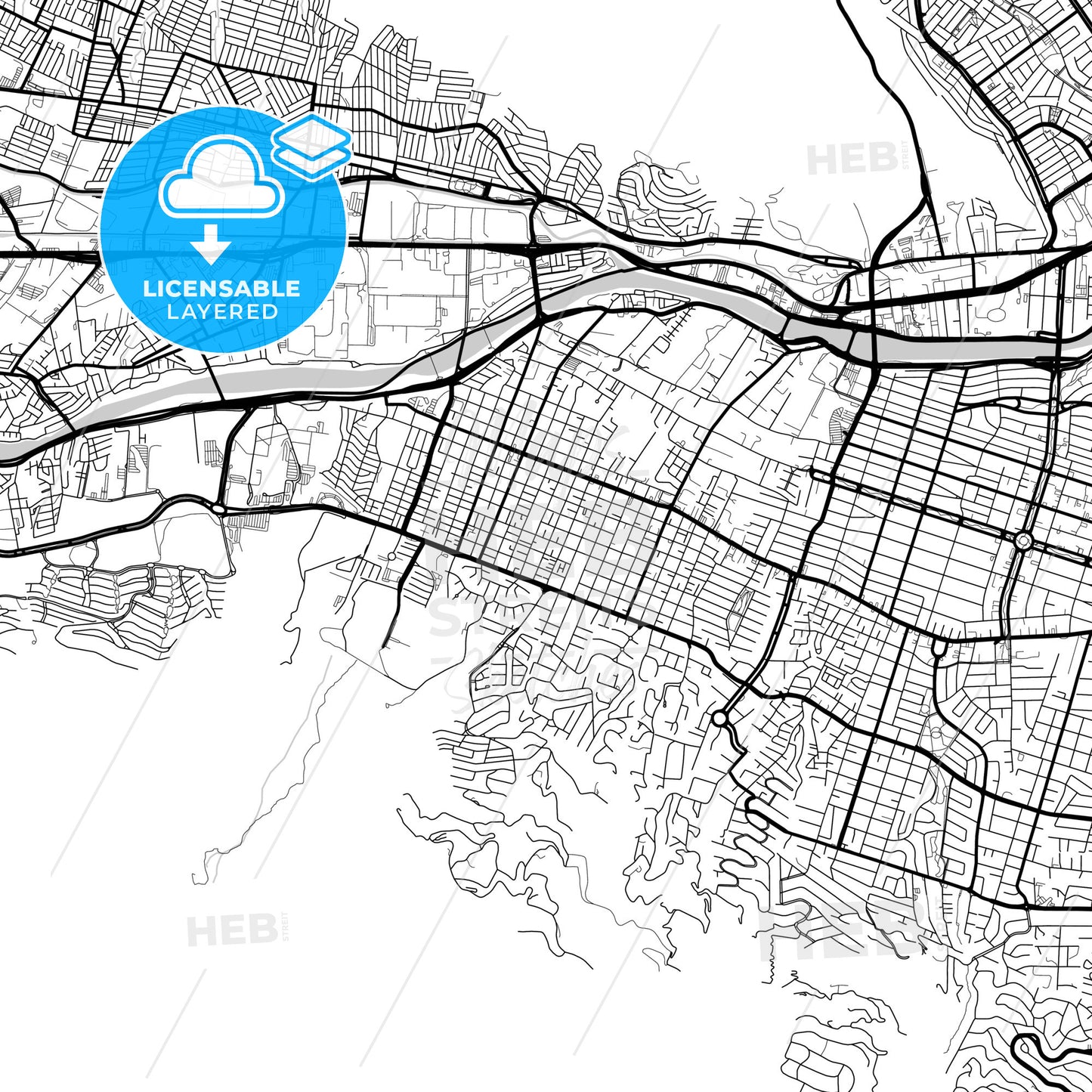 Layered PDF map of San Pedro Garza García, Nuevo León, Mexico