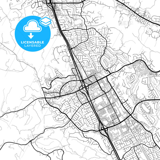 Layered PDF map of San Ramon, California, United States