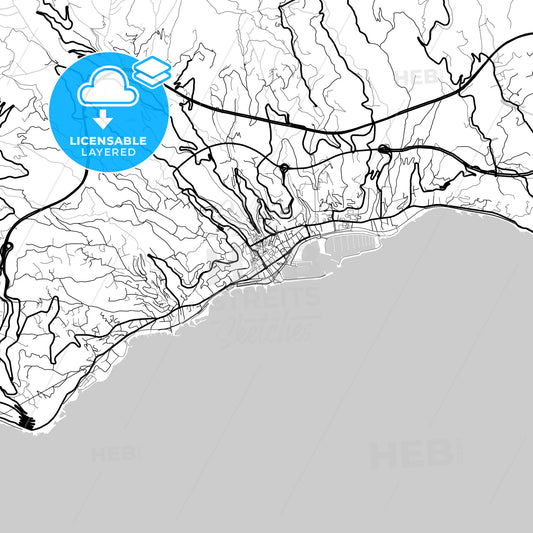 Layered PDF map of Sanremo, Liguria, Italy