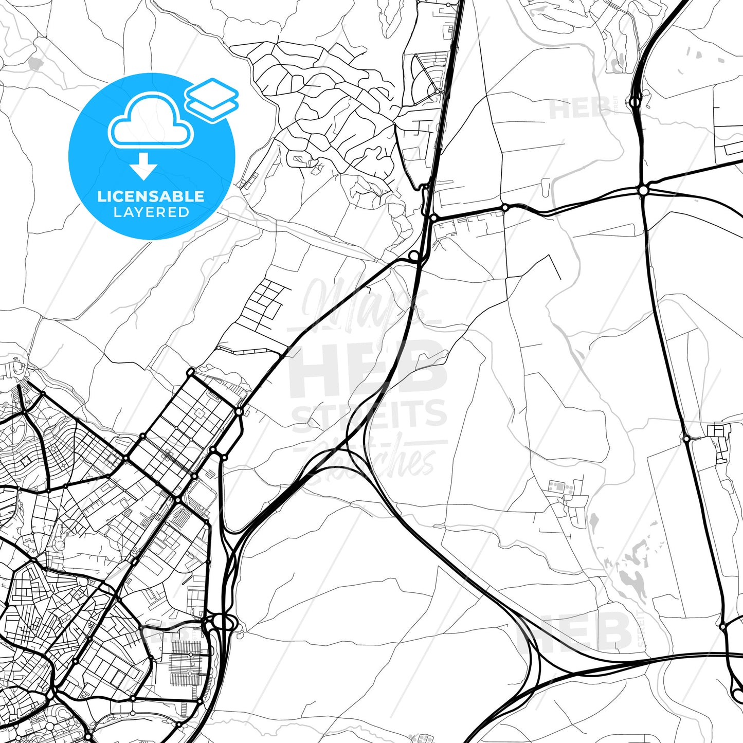 Layered PDF map of San Sebastián de los Reyes, Madrid, Spain