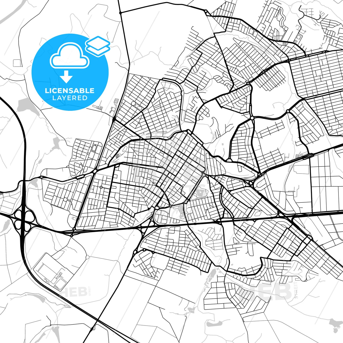 Layered PDF map of Santa Barbara d Oeste, Brazil