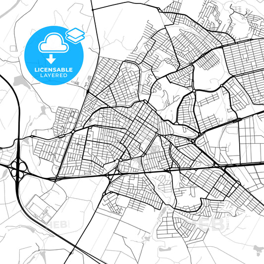 Layered PDF map of Santa Barbara d Oeste, Brazil